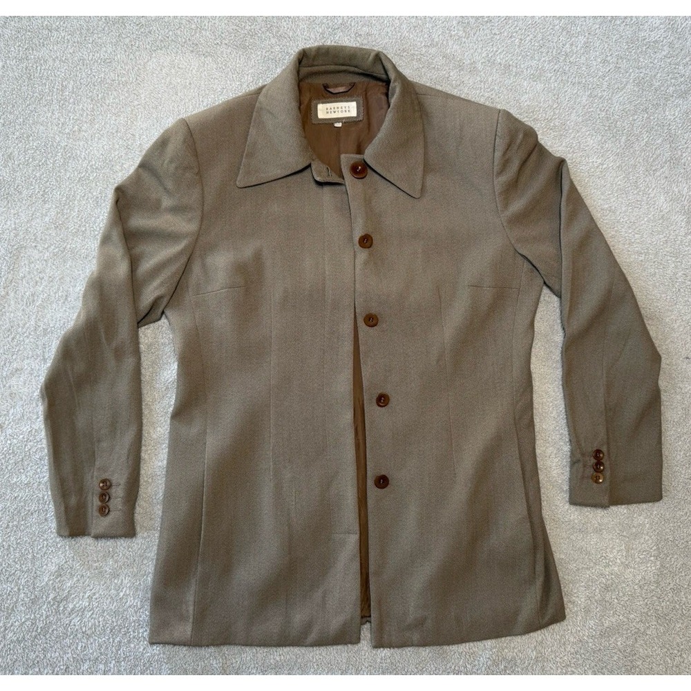 Barneys‎ New York Blazer Wool Jacket Womens Size 44 Brown